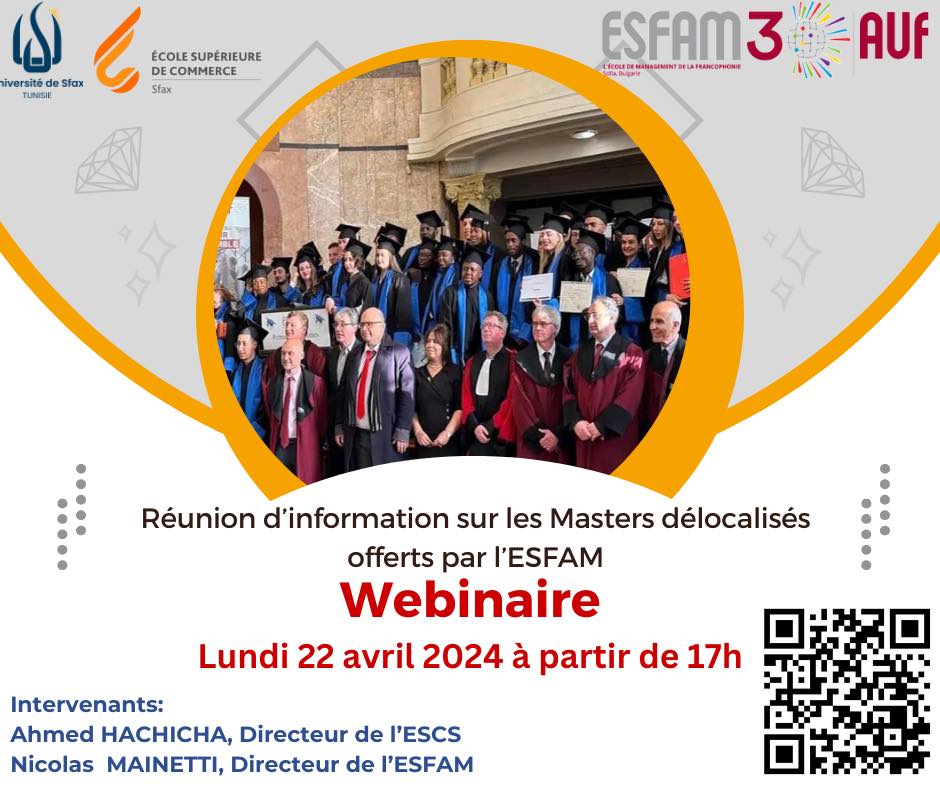 webinaire d’information de Masters délocalisés ESFAM 22 Avril 2024