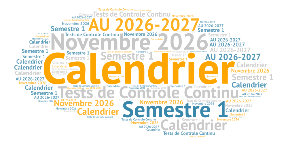 Calendrier des Tests de Controle Continu du Semestre 1 pour l'AU 2026-2027